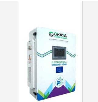 Okaya DC Wallbox DC EV charger with  kW output rating, featuring advanced power management and smart connectivity for commercial EV charging stations in India