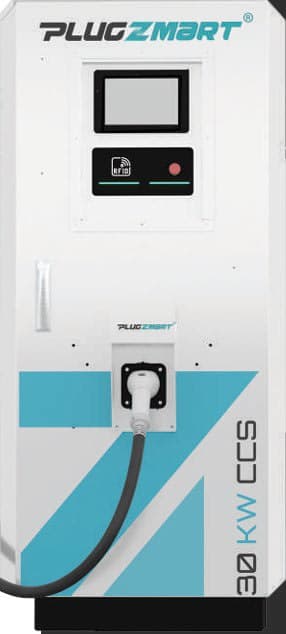 DC 30 kW Dual  (1 x 30 kW/90 A) DC EV charger with  kW output rating, featuring advanced power management and smart connectivity for commercial EV charging stations in India